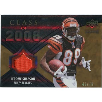 2008 Upper Deck Icons Class of 2008 Jersey Gold #CO22 Jerome Simpson /75