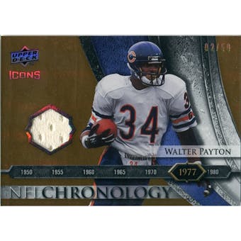 2008 Upper Deck Icons NFL Chronology Jersey Gold #CHR8 Walter Payton /50
