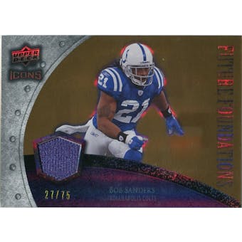 2008 Upper Deck Icons Future Foundations Jersey Gold #FF4 Bob Sanders /75