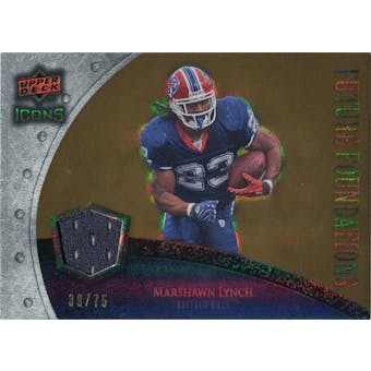 2008 Upper Deck Icons Future Foundations Jersey Gold #FF21 Marshawn Lynch /75