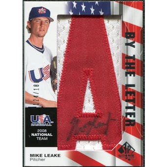 2008 Upper Deck SP Authentic USA National Team By the Letter Autographs #ML Mike Leake /180