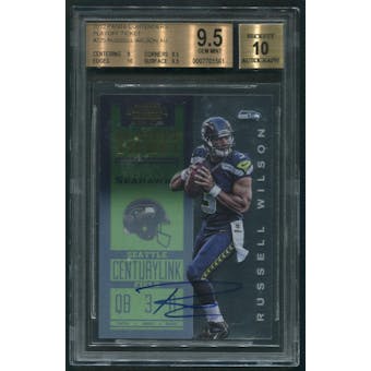 2012 Panini Contenders #225 Russell Wilson Rookie Playoff Ticket Auto #59/99 BGS 9.5 (GEM MINT)