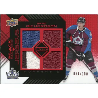 2008/09 Upper Deck Black Diamond Jerseys Quad Ruby #BDJBR Brad Richardson /100