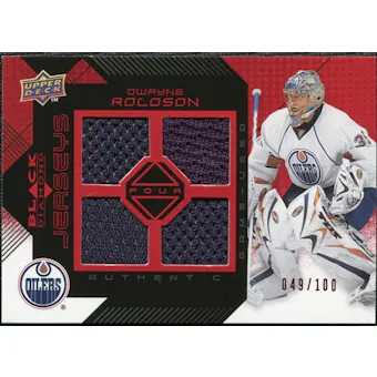 2008/09 Upper Deck Black Diamond Jerseys Quad Ruby #BDJDR Dwayne Roloson /100