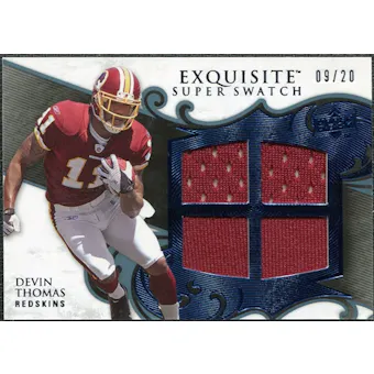 2008 Upper Deck Exquisite Collection Super Swatch Blue #SSDT Devin Thomas /20