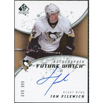 2008/09 Upper Deck SP Authentic #212 Jon Filewich RC Autograph /999