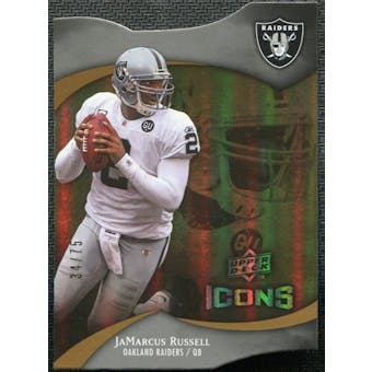 2009 Upper Deck Icons Gold Holofoil Die Cut #66 JaMarcus Russell /75