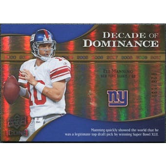 2009 Upper Deck Icons Decade of Dominance Gold #DDEM Eli Manning /130