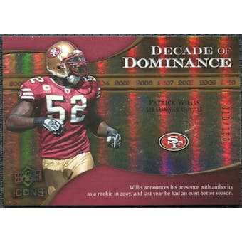 2009 Upper Deck Icons Decade of Dominance Gold #DDPW Patrick Willis /130