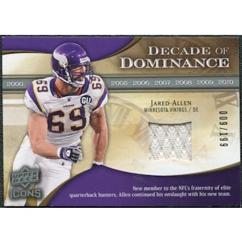 2009 Upper Deck Icons Decade of Dominance Jerseys #DDJA Jared Allen /199