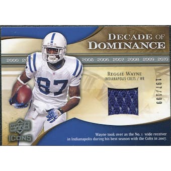 2009 Upper Deck Icons Decade of Dominance Jerseys #DDRW Reggie Wayne /199