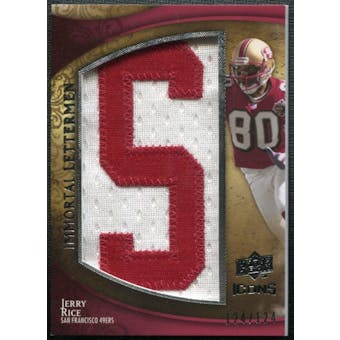 2009 Upper Deck Icons Immortal Lettermen #ILJR Jerry Rice/124/(Letters spell out 49ERS/ Total print run 620) /