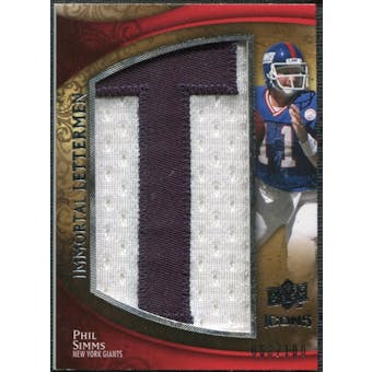 2009 Upper Deck Icons Immortal Lettermen #ILPS Phil Simms/99/100/(Letters spell out GIANTS/ Total print run 60