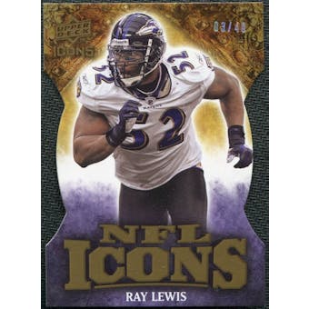 2009 Upper Deck Icons NFL Icons Die Cut #ICRL Ray Lewis /40