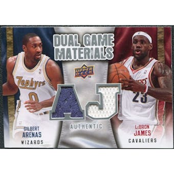 2009/10 Upper Deck Game Materials Dual #DGAJ Gilbert Arenas LeBron James