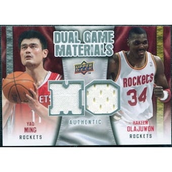 2009/10 Upper Deck Game Materials Dual #DGYH Hakeem Olajuwon Yao Ming