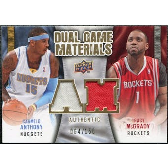2009/10 Upper Deck Game Materials Dual Gold #DGAT Carmelo Anthony Tracy McGrady /150