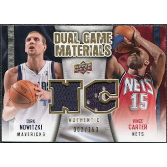 2009/10 Upper Deck Game Materials Dual Gold #DGCN Dirk Nowitzki Vince Carter /150