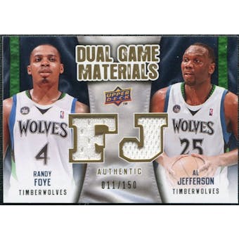 2009/10 Upper Deck Game Materials Dual Gold #DGFJ Al Jefferson Randy Foye /150
