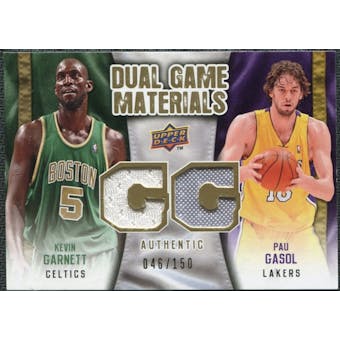 2009/10 Upper Deck Game Materials Dual Gold #DGGG Kevin Garnett Pau Gasol /150