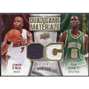 2009/10 Upper Deck Game Materials Dual Gold #DGGO Jermaine O'Neal Kevin Garnett /150