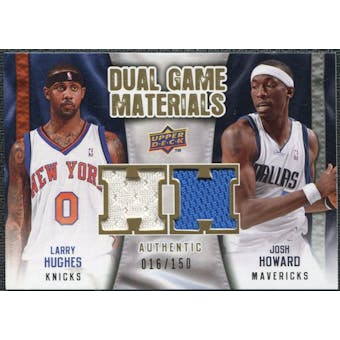 2009/10 Upper Deck Game Materials Dual Gold #DGHH Josh Howard Larry Hughes /150