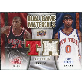 2009/10 Upper Deck Game Materials Dual Gold #DGHT Larry Hughes Tyrus Thomas /150