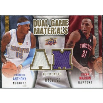 2009/10 Upper Deck Game Materials Dual Gold #DGMA Carmelo Anthony Shawn Marion /150