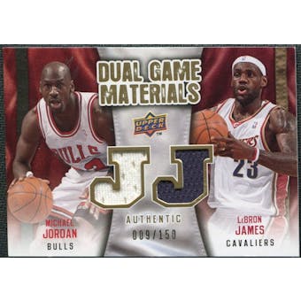 2009/10 Upper Deck Game Materials Dual Gold #DGML LeBron James Michael Jordan /150