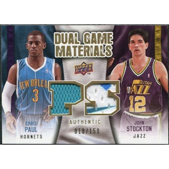 2009/10 Upper Deck Game Materials Dual Gold #DGPS Chris Paul John Stockton /150