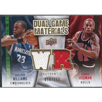 2009/10 Upper Deck Game Materials Dual Gold #DGRW Dennis Rodman Shelden Williams /150
