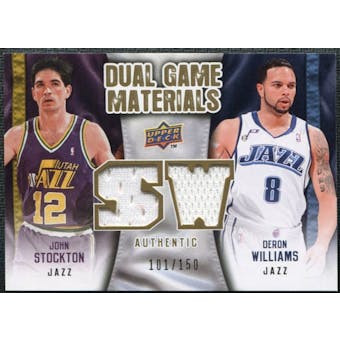 2009/10 Upper Deck Game Materials Dual Gold #DGSW Deron Williams John Stockton /150