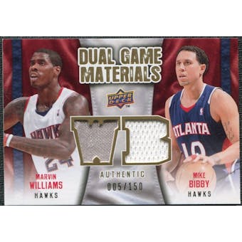 2009/10 Upper Deck Game Materials Dual Gold #DGWB Marvin Williams Mike Bibby /150