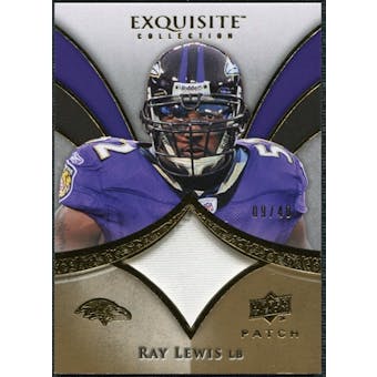 2009 Upper Deck Exquisite Collection Patch Gold #PRL Ray Lewis /40