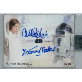 Carrie Fisher/Kenny Baker 2018 Topps Star Wars Stellar Signatures Princess Leia/R2-D2 Autograph #/10 (Reed Buy