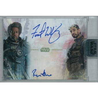 Forest Whitaker/Riz Ahmed 2018 Topps Star Wars Stellar Signatures Saw Gerrera/Bodhi Rook Auto #/5 (Reed Buy)