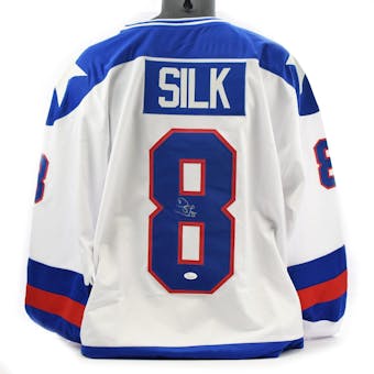 Dave Silk Autographed USA Miracle on Ice White Jersey (JSA COA)