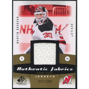 2010/11 Upper Deck SP Game Used Authentic Fabrics Gold #AFMB Martin Brodeur 37/100