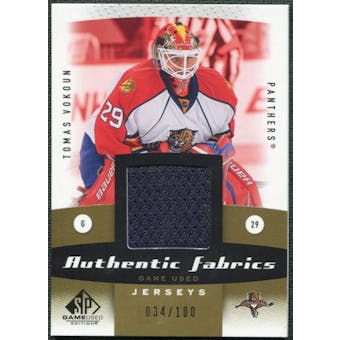 2010/11 Upper Deck SP Game Used Authentic Fabrics Gold #AFVK Tomas Vokoun /100