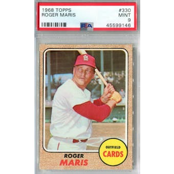 1968 Topps Baseball #330 Roger Maris PSA 9 (Mint) *9146 (Reed Buy)