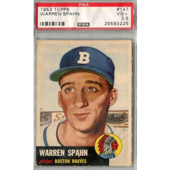 1953 Topps Baseball #147 Warren Spahn PSA 3.5 (VG+) *3225 (Reed Buy)