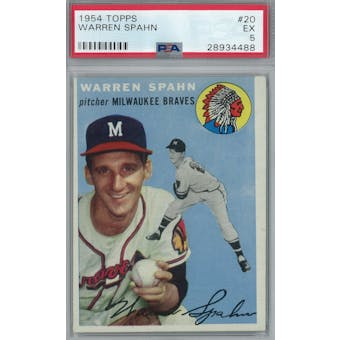 1954 Topps Baseball #20 Warren Spahn PSA 5 (EX) *4488 (Reed Buy)