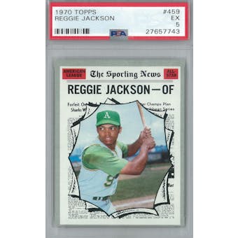 1970 Topps Baseball #459 Reggie Jackson AS PSA 5 (EX) *7743 (Reed Buy)
