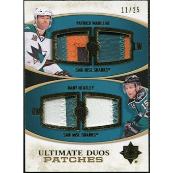 2010/11 Upper Deck Ultimate Collection Ultimate Patches Duos #UDJMH Patrick Marleau Dany Heatley /25