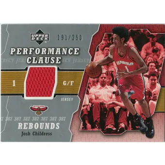 2005/06 Upper Deck Performance Clause Jerseys #JO Josh Childress /250