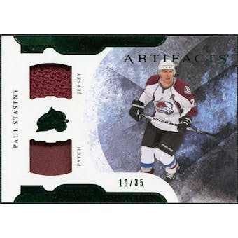 2011/12 Upper Deck Artifacts Horizontal Jerseys Patches Emerald #80 Paul Stastny /35