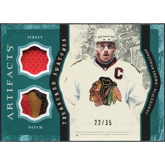 2011/12 Upper Deck Artifacts Treasured Swatches Jerseys Patches Emerald #TSJT Jonathan Toews /35