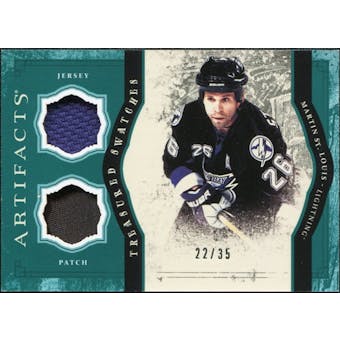 2011/12 Upper Deck Artifacts Treasured Swatches Jerseys Patches Emerald #TSMS Martin St. Louis /35
