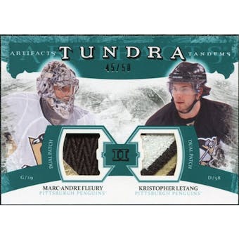 2011/12 Upper Deck Artifacts Tundra Tandems Patches Emerald #TT2FL Marc-Andre Fleury / Kristopher Letang /50