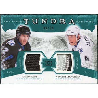 2011/12 Upper Deck Artifacts Tundra Tandems Patches Emerald #TT2LG Vincent Lecavalier / Simon Gagne /50